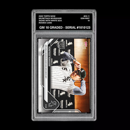 Graded 10 Munetaka Murakami 2025 MLB Topps NOW Card OS-11 RC Rookie Presale Baseball