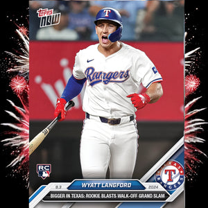 Graded 10 Wyatt Langford - 2024 MLB TOPPS NOW Card #640 RC Rookie Texas Baseball,Football