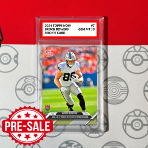 Graded 10 Brock Bowers RC ROOKIE 2024 TOPPS NOW Football Card 7 RAIDERS Baseball,Football