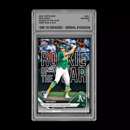 Graded 10 NICK KURTZ RC Rookie of the Year 2025 Topps Now #OS-2  Baseball
