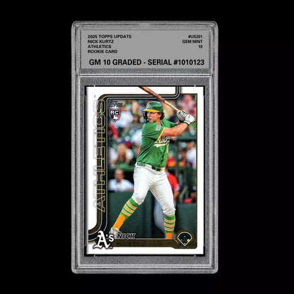 Graded 10 Nick Kurtz #US201 RC Rookie Card 2025 MLB Topps Update Athletics Baseball