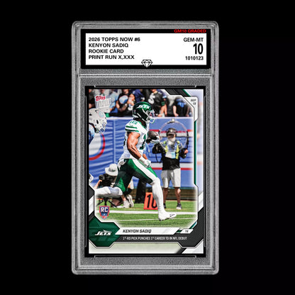 Graded 10 2026 Topps Now Kenyon Sadiq Rookie RC Jets PRESALE Football