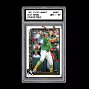 Graded 10 Nick Kurtz #US201 RC Rookie Card 2025 MLB Topps Update Athletics Baseball