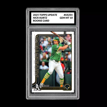 Graded 10 Nick Kurtz #US201 RC Rookie Card 2025 MLB Topps Update Athletics Baseball