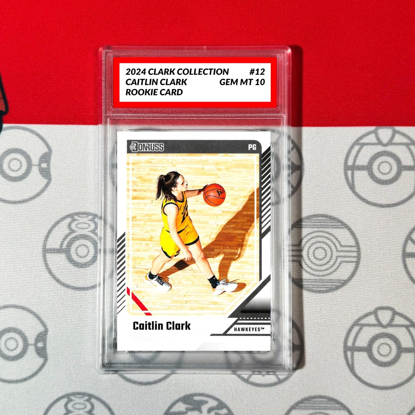 Graded 10 Caitlin Clark Rookie Card RC 2024 Panini Donruss Clark Collection #12 Basketball