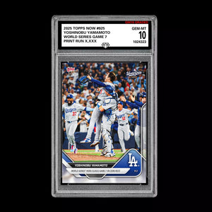 Graded 10 Yoshinobu Yamamoto  WORLD SERIES Game 7 2025 MLB Topps NOW 925 Presale Baseball
