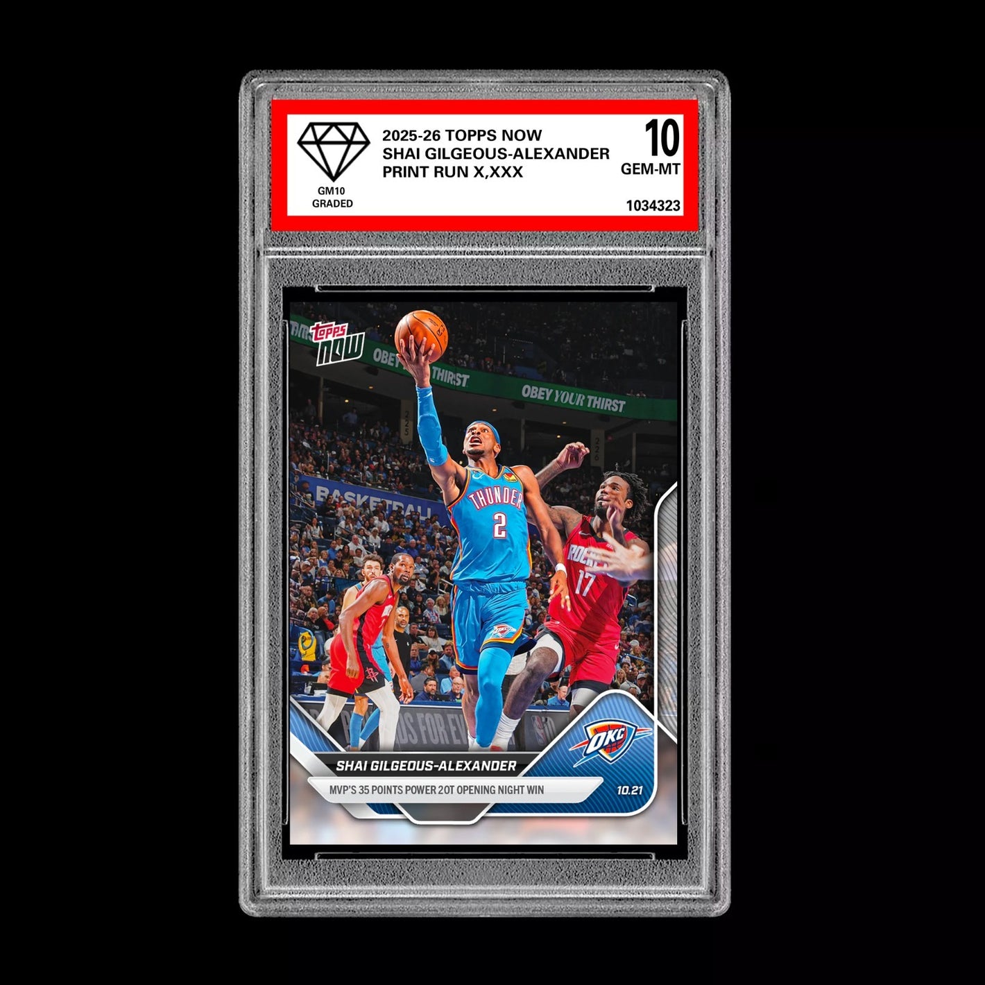 Graded 10 Shai Gilgeous-Alexander #1 2025-26 TOPPS NOW Basketball  Basketball