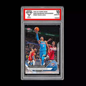 Graded 10 Shai Gilgeous-Alexander #1 2025-26 TOPPS NOW Basketball  Basketball
