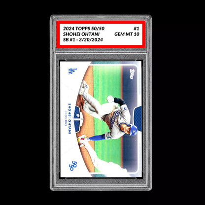 Graded 10 SHOHEI OHTANI SB #1 - 2024 Topps 50/50 Card #1 Dodgers MLB History Baseball