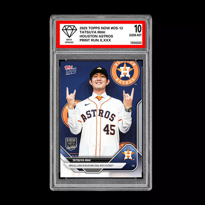 Graded 10 Tatsuya Imai 2025 MLB Topps NOW #OS-12 Houston Astros Card PRESALE Baseball