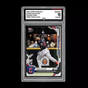 Graded 10 Chase DeLauter Rookie Card 21 2026 Topps NOW Guardians PRESALE Baseball