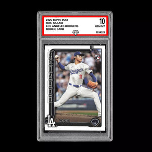 Graded 10 Roki Sasaki Rookie Card #558 2025 Topps Series 2 Los Angeles Dodgers Baseball