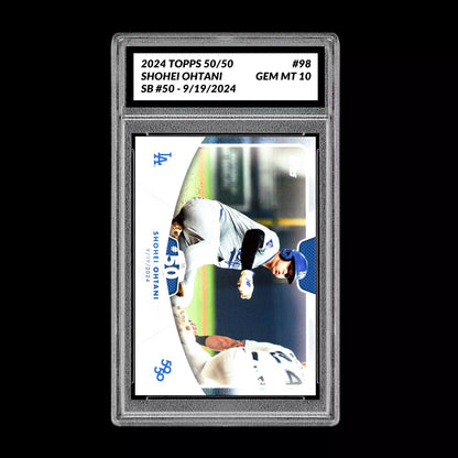 Graded 10 SHOHEI OHTANI SB #50 - 2024 Topps 50/50 Card #98 Dodgers MLB History Baseball