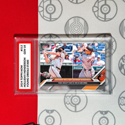 Graded 10 Jackson Holliday/Gunnar Henderson 2024 TOPPS NOW Card 513 RC Rookie Baseball