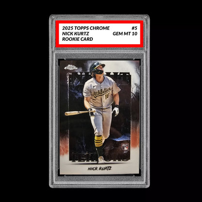 Graded 10 Nick Kurtz #NT-5 RC Rookie Card 2025 MLB Topps Chrome Night Terrors Baseball