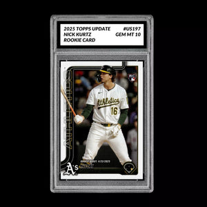 Graded 10 Nick Kurtz #US197 RC Rookie Card 2025 MLB Topps Update Athletics Baseball