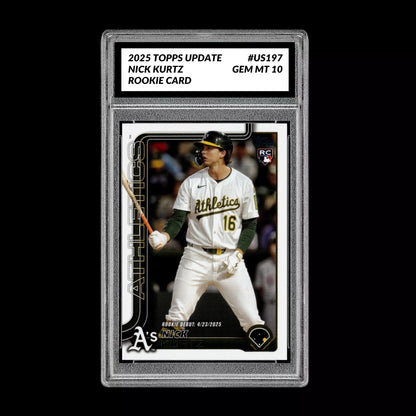 Graded 10 Nick Kurtz #US197 RC Rookie Card 2025 MLB Topps Update Athletics Baseball