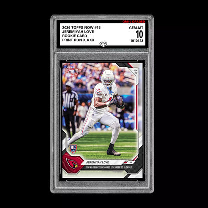Graded 10 2026 Topps Now Jeremiyah Love Rookie RC PRESALE Football