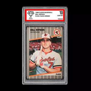 Graded 10 1989 Fleer #616 Bill Ripken ERROR on Bat Mint FCK FACE Error Card FF Baseball