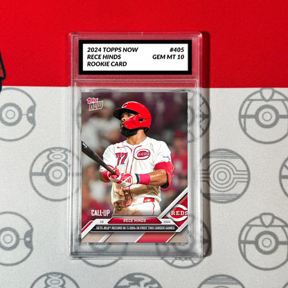 Graded 10 Rece Hinds #405 CALL-UP Reds RC Rookie 2024 Topps Now MLB Card Baseball