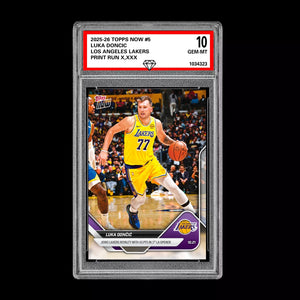 Graded 10 LUKA DONCIC #5 2025-26 TOPPS NOW Basketball LAKERS  Basketball
