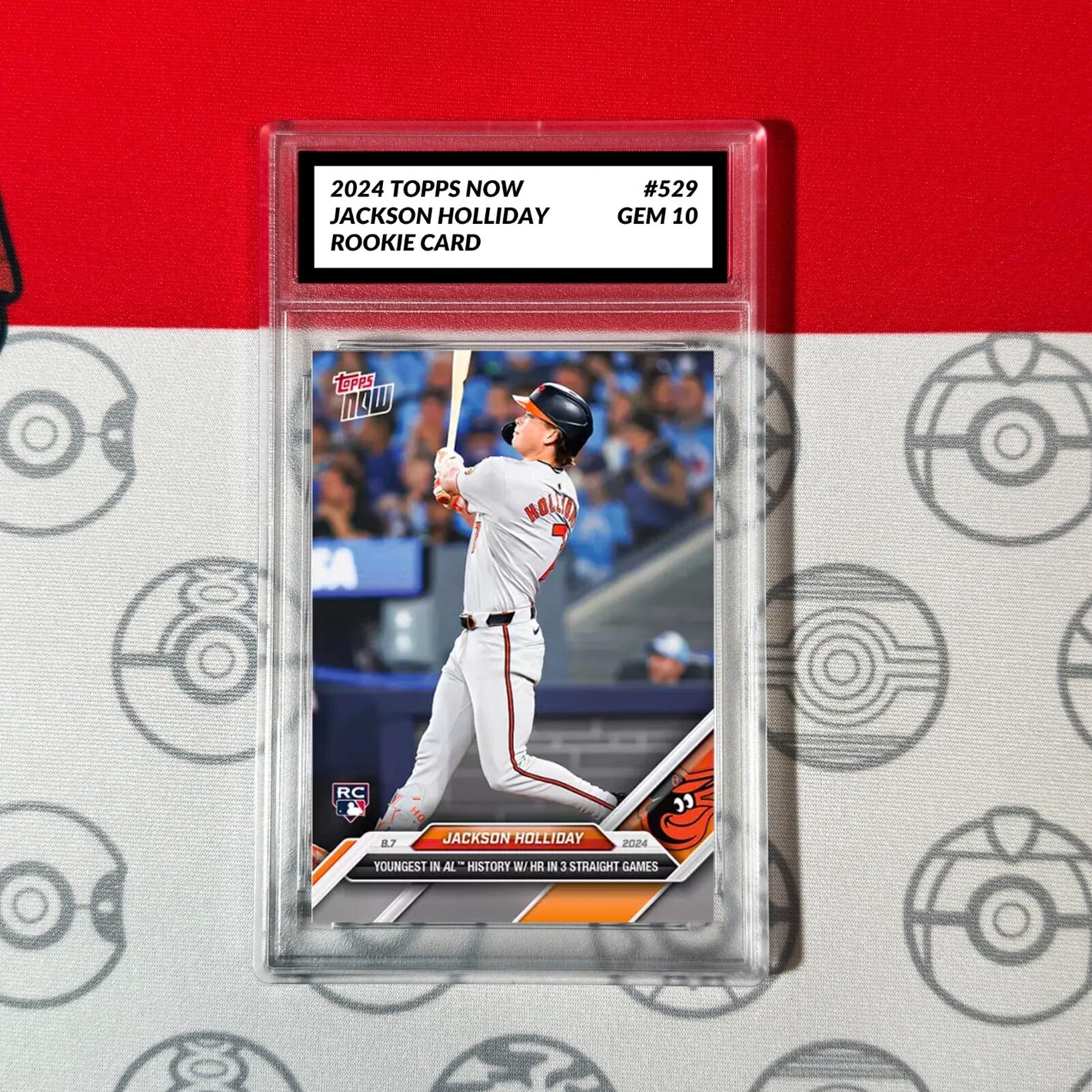 Graded 10 Jackson Holliday 529 2024 TOPPS NOW RC Rookie Card Baltimore Orioles Baseball