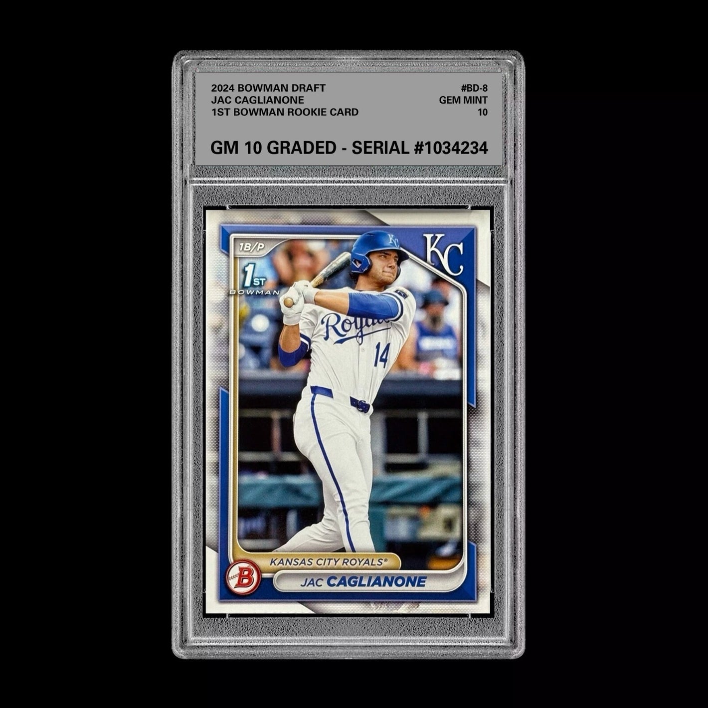 Graded 10 Jac Caglianone 2024 1st Bowman #BD-8 GEM Mint Rookie Card RC Baseball