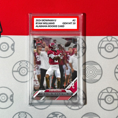Graded 10 Ryan Williams Alabama 2024 Bowman U Now Football Card #2 Topps Football