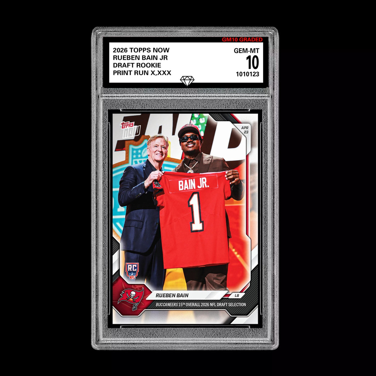 Graded 10 Rueben Bain Jr 2026 TOPPS NOW RC Rookie Card Buccaneers  Football