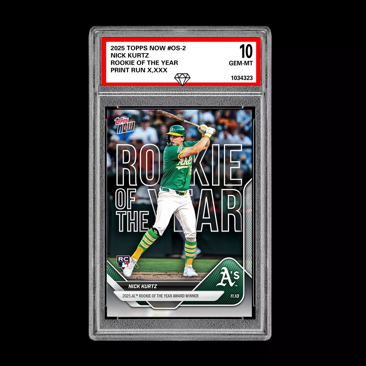 Graded 10 NICK KURTZ RC Rookie of the Year 2025 Topps Now #OS-2 Presale Baseball