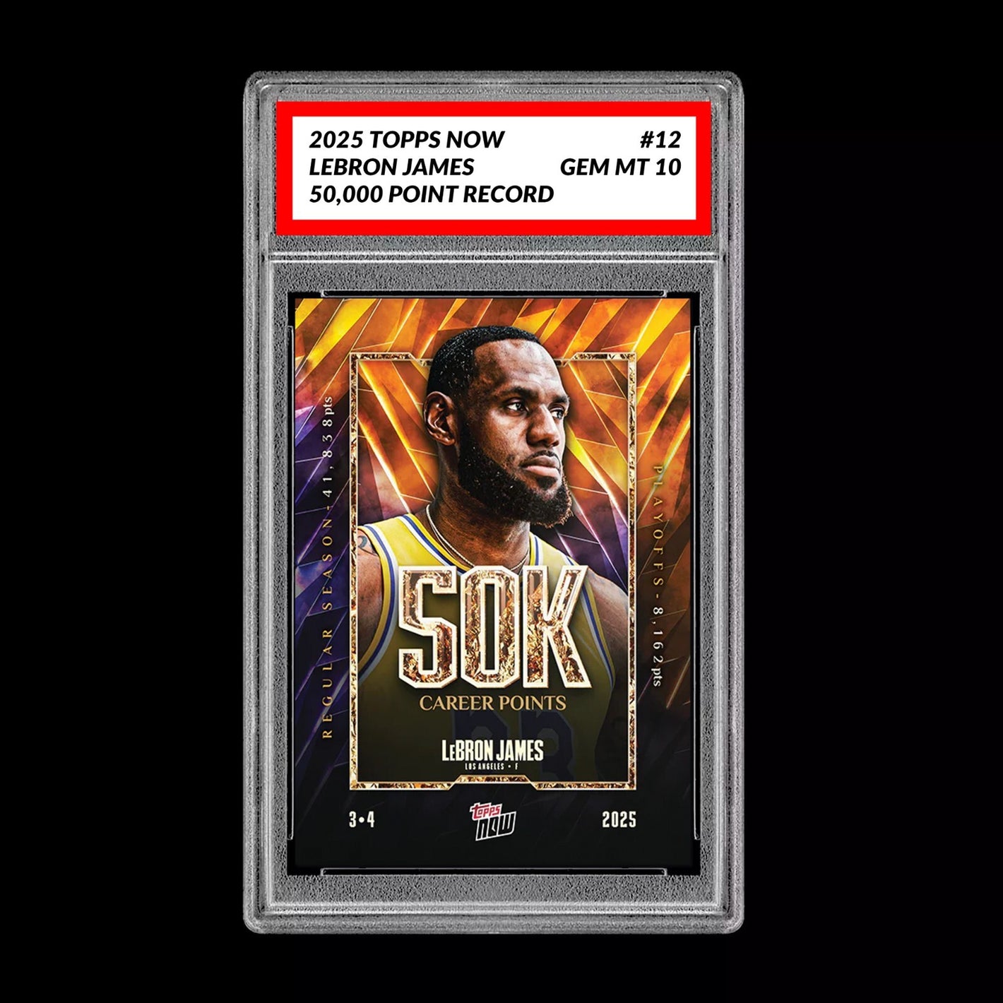 Graded 10 LeBron James #12 2025 Topps NOW Basketball 50k Points Lakers  Basketball