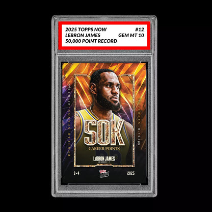 Graded 10 LeBron James #12 2025 Topps NOW Basketball 50k Points Lakers  Basketball
