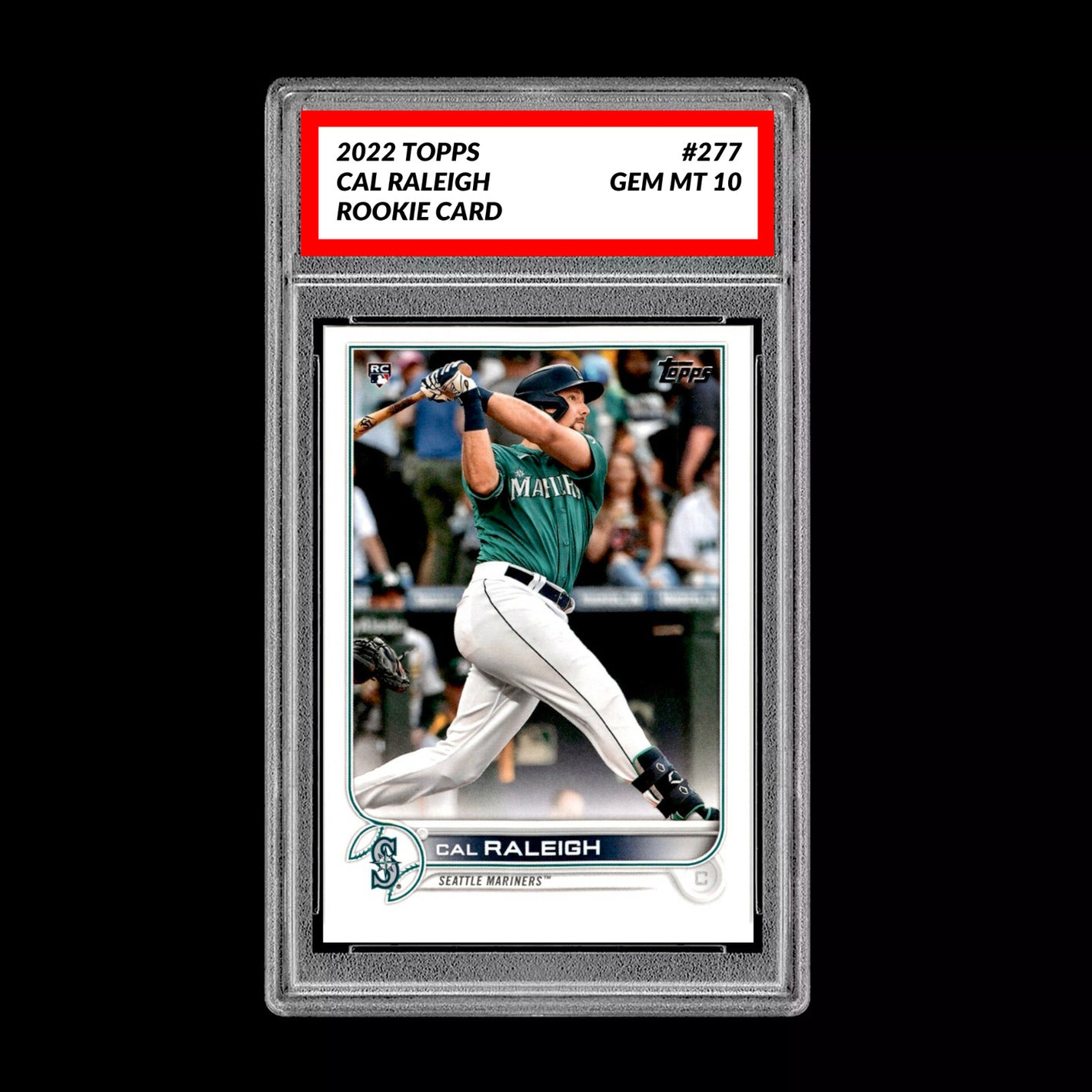 Graded 10 Cal Raleigh - 2022 TOPPS #277 RC Rookie Card Seattle Mariners Baseball