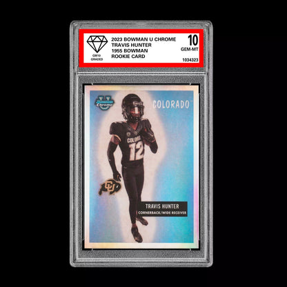 Graded 10 Travis Hunter 2023 Bowman U Chrome #55BF10 1955 RC Rookie Draft Card N/A