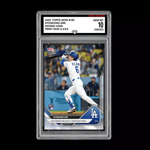 Graded 10 Hyeseong Kim #182 RC Rookie Card 2025 Topps Now 1st HR LA Dodgers Baseball