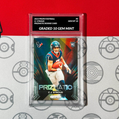 Graded 10 C.J. Stroud #6 Prizmatic Rookie Card Texans RC 2023 Panini Prizm Football