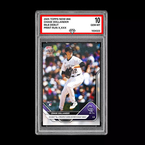Graded 10 Chase Dollander RC Rockies Debut Win 2025 Topps NOW Card 46  Baseball