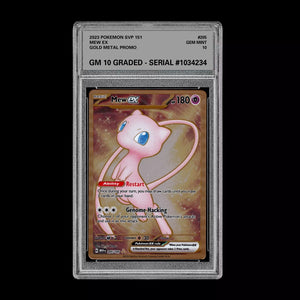 Graded 10 Pokemon 151 Mew EX #205/165 Gold Metal Ultra Premium Collection Promo