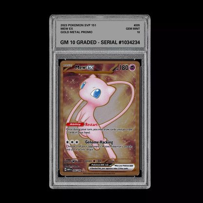 Graded 10 Pokemon 151 Mew EX #205/165 Gold Metal Ultra Premium Collection Promo