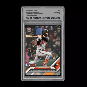 Graded 10 Jackson Holliday 2024 Topps Now RC #61 1st Rookie Baltimore Orioles Baseball