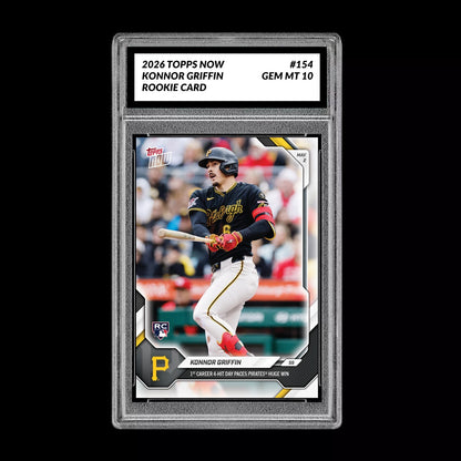 Graded 10 Konnor Griffin RC Rookie #154 2026 Topps Now MLB Pirates Presale Baseball