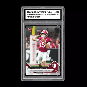 Graded 10 Fernando Mendoza RC Rookie Card 2025-26 Bowman U Topps Now #33 Football