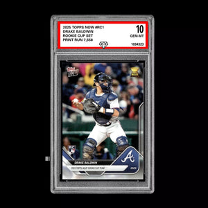 Graded 10 Drake Baldwin RC Rookie Cup 2025 Topps Now #RC1 BRAVES Baseball