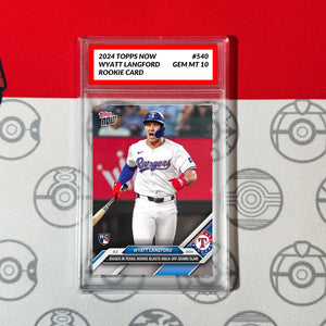 Graded 10 Wyatt Langford - 2024 MLB TOPPS NOW Card #640 RC Rookie Texas Baseball,Football