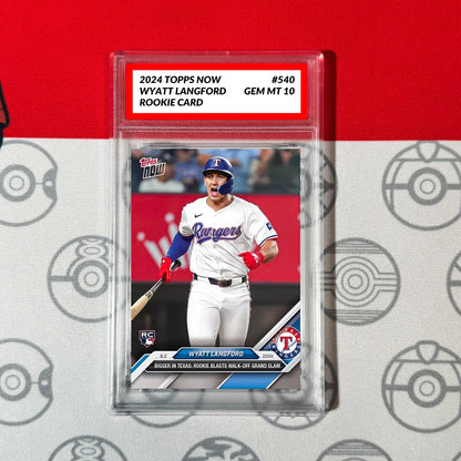 Graded 10 Wyatt Langford - 2024 MLB TOPPS NOW Card #640 RC Rookie Texas Baseball,Football