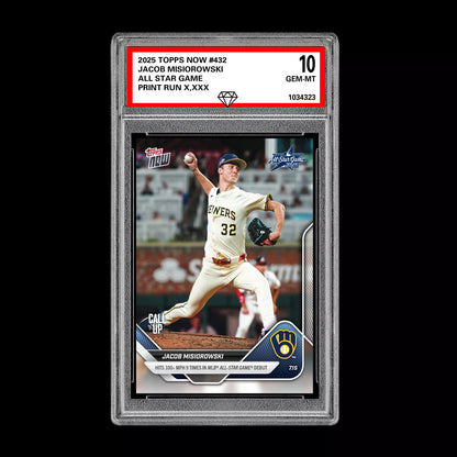 Graded 10 Jacob Misiorowski - 2025 TOPPS NOW #432 All Star Game Baseball