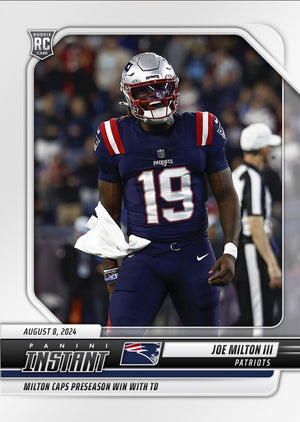 Graded 10 Joe Milton III #1 RC Rookie Card 2024 Panini Instant Patriots Football
