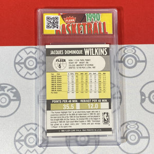 Graded 10 1990 Fleer Jacques Dominique Wilkins Card 6 MINT Hawks HOF GEM MINT Basketball