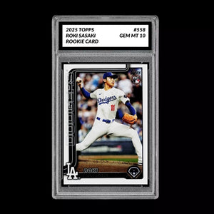 Graded 10 Roki Sasaki RC Rookie card #US197 2025 MLB Topps Dodgers Baseball