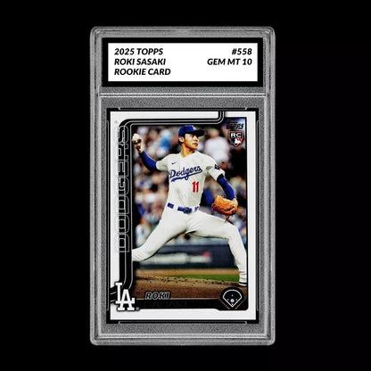 Graded 10 Roki Sasaki RC Rookie card #US197 2025 MLB Topps Dodgers Baseball